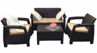 Комплект TWEET Terrace Set из двух кресел, дивана и стола, цвет венге Комплект TWEET Terrace Set из двух кресел, дивана и стола, цвет венге